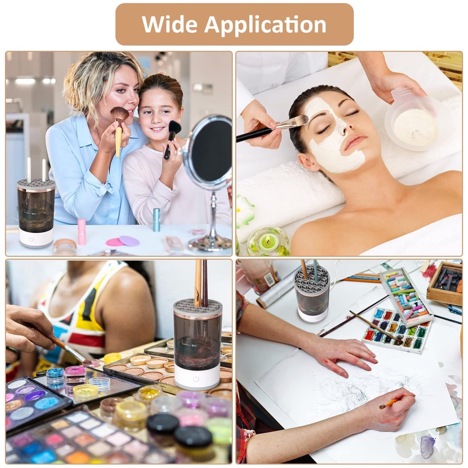 Automatic Makeup Brush Cleaner Fast Electric Brush Cleaner Hand Free Machine Super Clean Brush Washer & Brushes Organizer Tool (1 Pc) Automatic Makeup Brush Cleaner Fast Electric Brush Cleaner Hand Free Machine Super Clean Brush Washer & Brushes Organizer Tool (1 Pc)